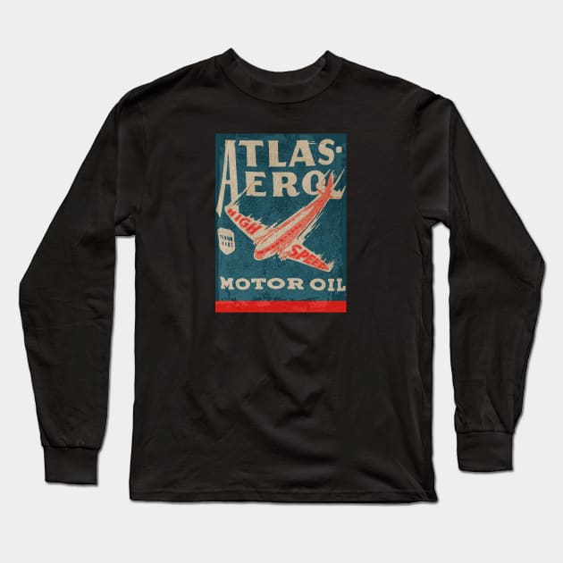 Atlas Aero Motor Oil Long Sleeve T-Shirt by Midcenturydave